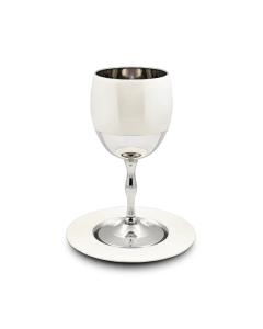 Kiddush Cup with White Enamel Design