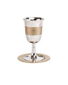 Enamel Kiddush Cup with Saucer