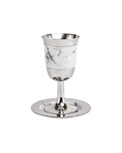 Enamel Kiddush Cup with Saucer