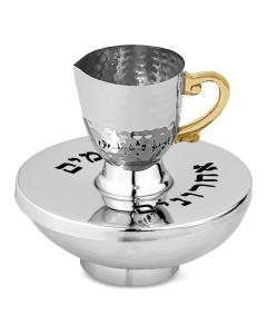 Mayim Achronim set Nickel Plated with Golden Handles