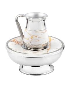 Mayim Achronim set with white Marble Design