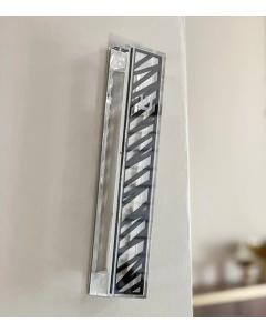 Lucite & Laser Cut Mezuzah Case - Striped - Large (Black)