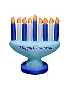 Blue Menorah Indoor/outdoor Inflatable Decoration - 7' Feet
