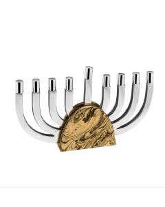 Aluminium Menorah with Swirls