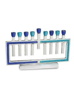 Aluminium Menorah Blue Design