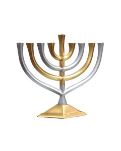Aluminium Menorah Metallic Gold and Silver