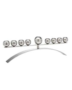 Stainless Steel Menorah with Ball Design