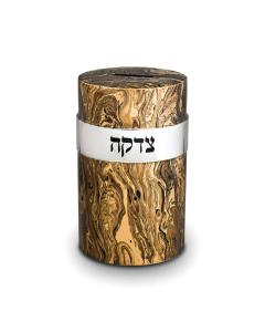 Black and Gold Marble Design Tzedakah Box