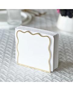 Lucite Napkin Holder with Gold Mirror Trimming