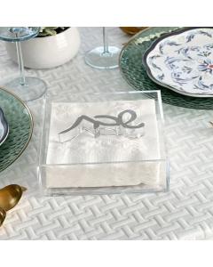 Napkin Holder with Shabbos Weight (Silver)
