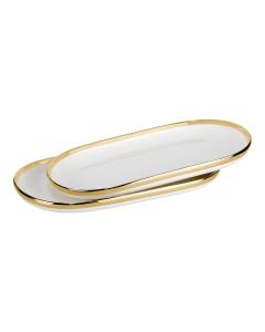 Porcelain Plates - White and Gold (Set of 2)