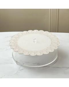 Lucite Linen Style Matzah Box with Scalloped Edge