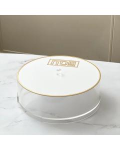 Lucite Matzah Box with Mirror Design