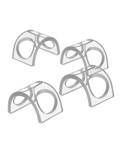 Napkin Rings with Slots For Place Cards - Clear & Silver
