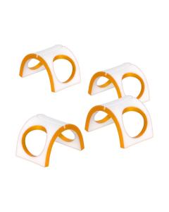 Napkin Rings with Slots For Place Cards - White & Gold