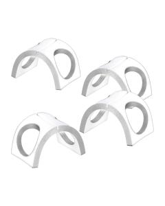 Napkin Rings with Slots For Place Cards - White & Silver