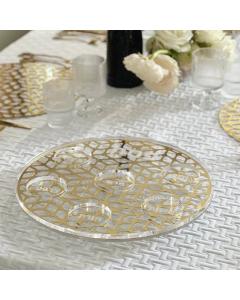 Lucite & Laser Cut Seder Plate (Gold)