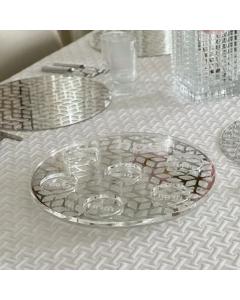 Lucite & Laser Cut Seder Plate (Silver)
