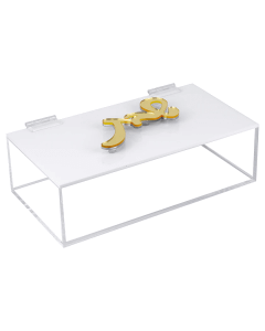 Lucite Multi Purpose Shabbos Box / Paper Towel Box - Gold