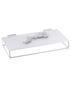 Lucite Multi Purpose Shabbos Box / Paper Towel Box - Silver