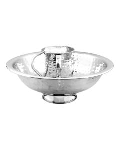 Wash Bowl & Cup Set Hammered Design