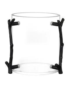 Lucite Wash Cup with Black Branch Handle
