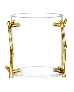 Lucite Wash Cup with Gold Branch Handle