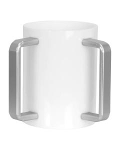 Lucite Wash Cup White with Silver Handles