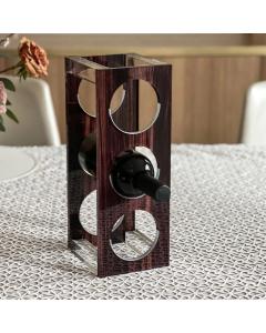 Lucite Wood Look Wine Holder - 3 Holes