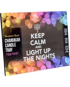 Tempered Glass Chanukah Tray - Large