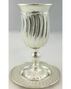 Silverplate Kiddush Cup Set- Lines