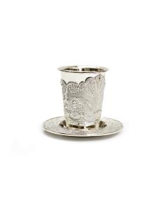 Silverplated Flower Design Kiddush Cup