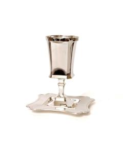 Silver Plated Kiddush Cup Set With Stem