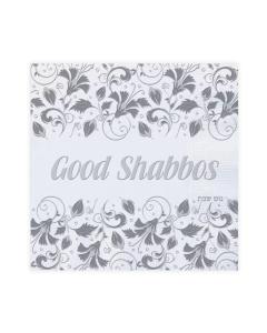 Good Shabbos Napkins - Silver Leaves