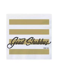 Good Shabbos Napkins - Striped Gold