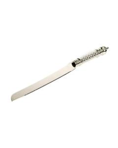 Nickel Plated Challah Knife with Pillows Design