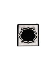 Black & White Velvet Talis Bag with Quilted Border -  Extra Large