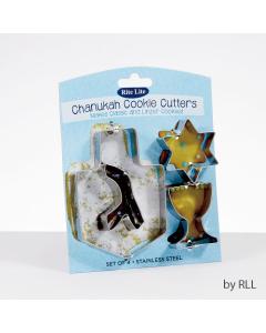 Chanukah S/S Cookie Cutters - 3 Assorted Shapes