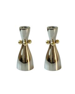 Stainless Steel Candle Holders with Gold Balls