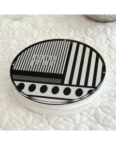 Black & White Round Lucite Bencher Set - 8pk