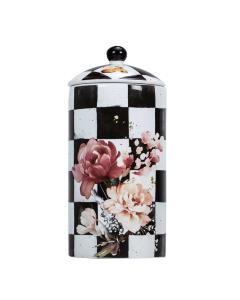 Chic Checkered Porcelain Cookie Jars - Large