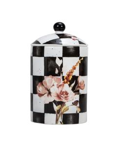 Chic Checkered Porcelain Cookie Jars - Medium