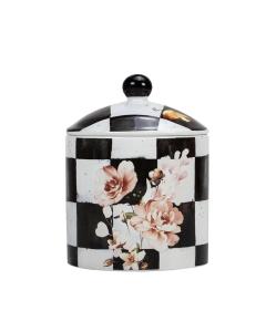 Chic Checkered Porcelain Cookie Jars - Small