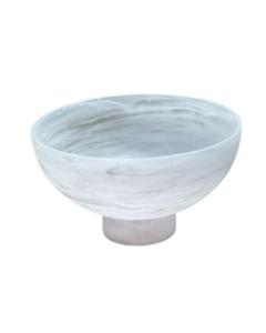 Resin White Swirl Raised Salad Bowl