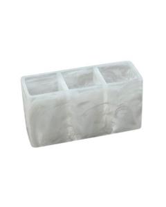 Resin White Swirl Caddy