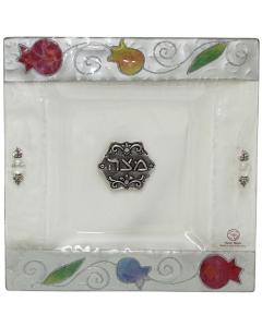 Matzah Tray Square - Pomegranate