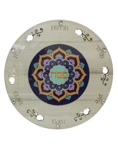 Seder Plate Round- Blue