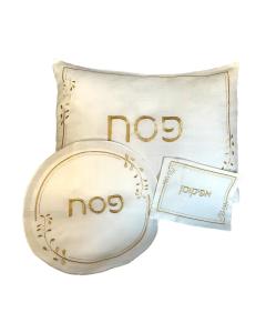 Fiore Pesach Set - Leaf on White (Gold)