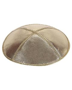 Gold Lame' Leather Kippah