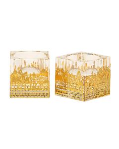 Crystal Candlesticks - Jerusalem Gold